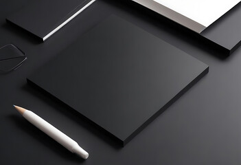 Black square platform on a smooth surface