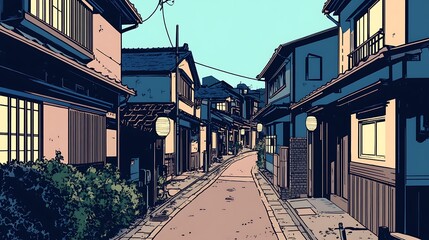 Quiet Street in Japan