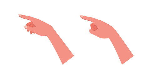 Human hands point, scroll down or up on smartphone or tablet flat vector for study, surf internet or working illustration isolated on white background.