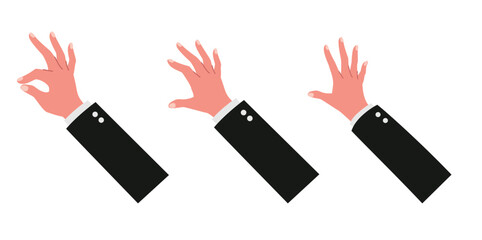 Businessman hands using smartphone or tablet for study, surf internet, business flat vector illustration isolated on white background.