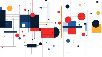 Abstract Geometric Composition with Bold Colors