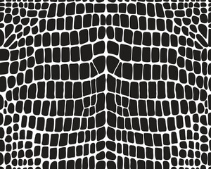 Seamless pattern of alligator skin on a white background