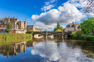 Stamford Town bridge on beautiful sunny day. England