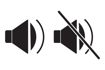Sound Off and On, Mute speaker, sound off and On icon vector set collection. Volume, audio sign and symbol.