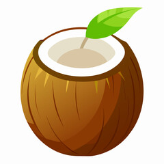 Coconut on a White Background