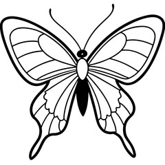 Graceful Sea Butterfly Line Illustration