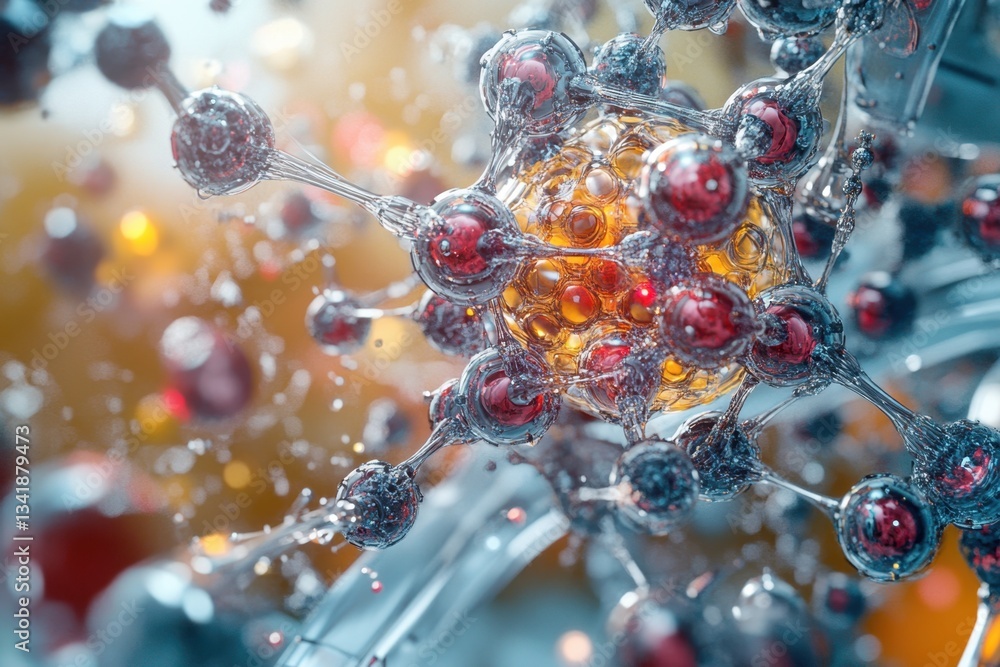 Poster understanding atomic structure through intricate visualization of molecules and particles