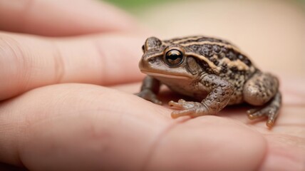 Obraz premium little frog on hand