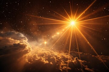 Abstract Lighting Background with Digital Lens Flare in Dark Atmosphere