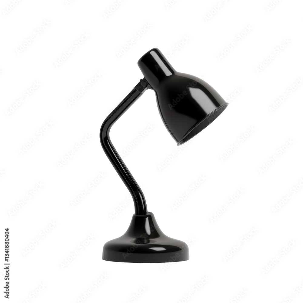 Poster lamp with curved neck design for focused lighting and versatile use in various settings