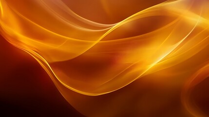 Abstract golden glowing curves creating a dynamic and fluid artistic background