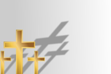 Obraz premium Silhouette Shadow, Shadow of the Cross, inside the wall 