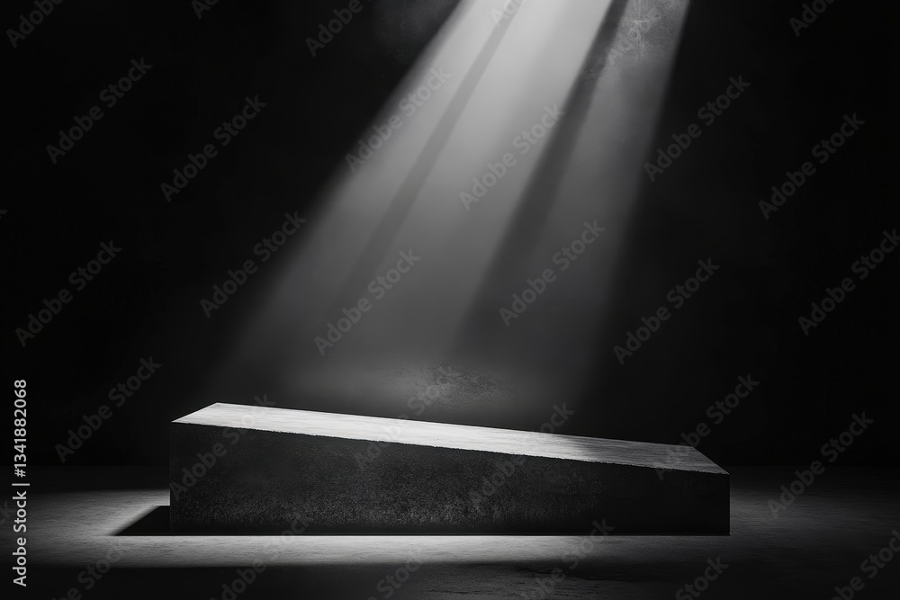 Aufkleber angled block is illuminated by bright rays of light
