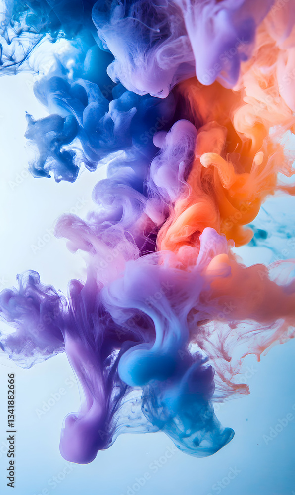 Poster elegant swirls of multicolored inks mingle and dance together in a visual symphony of color