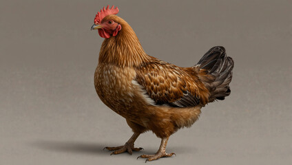 Fototapeta premium Full body of brown chicken hen standing
