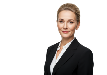 Business woman. Professional portrait of middle aged woman 40 isolated on White background