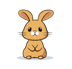 cute brown little bunny vector