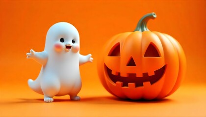 halloween jack o lantern halloween with orange background.