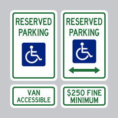 Reserved Handicap Parking Signs, Accessibility Signs
