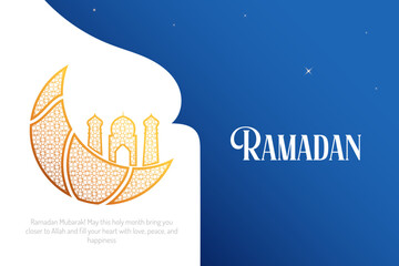 Naklejka premium Ramadan Kareem Generous Ramadan greetings for Islam religious festival Eid with illuminated lamp