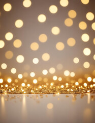  Golden bokeh lights with sparkles