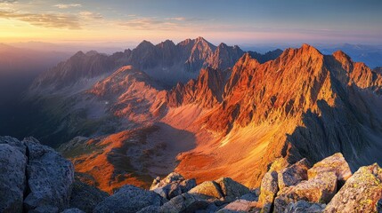 Naklejka premium Majestic Sunset over the Alpine Mountains