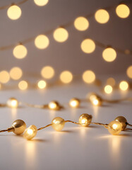  Warm bokeh lights with golden background