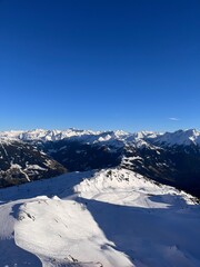 snow covered mountains