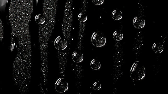 Bright photograph capturing droplets aligned for a strong visual impact