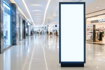 Blank billboard with copy space for your text message or content in shopping mall and derpartment store background