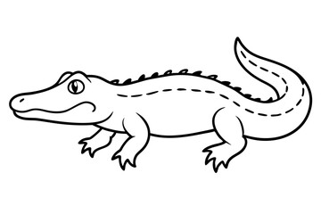 alligator line art silhouette vector illustration