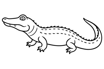 alligator line art silhouette vector illustration