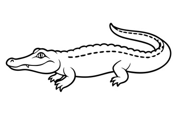 alligator line art silhouette vector illustration