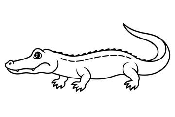 alligator line art silhouette vector illustration