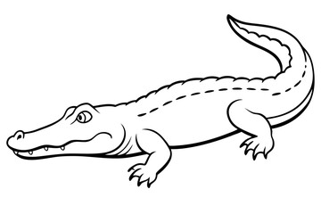 alligator line art silhouette vector illustration