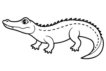 alligator line art silhouette vector illustration