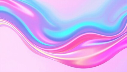 Fototapeta premium Abstract liquid in bright pink, holographic and shiny colors
