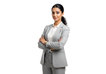 Young business arab woman isolated on White background