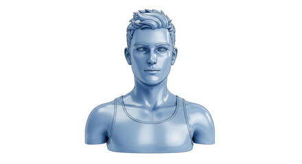 Isolated Silver Man Head: Symbol