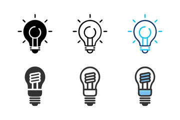 Lamp icon set. Light bulb icon vector. idea symbol.
