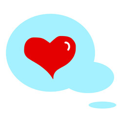 red heart on blue background