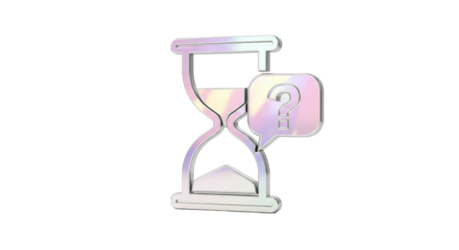 Isolated Hourglass with Question Mark: Conceptual Image of Time Uncertainty and DecisionMaking
