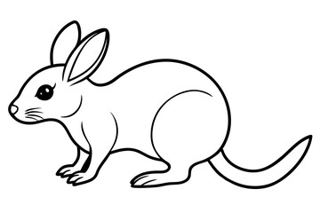 Fototapeta premium bilby line art silhouette vector illustration