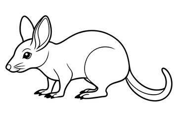 bilby line art silhouette vector illustration