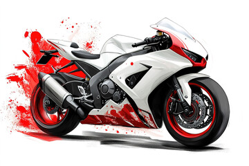 Modern Sportbike: Sleek white fast stylish and ready to tear up the track or road