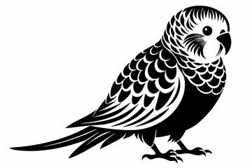 budgerigar budgie line art silhouette vector illustration