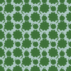 seamless floral pattern with green clover leaf