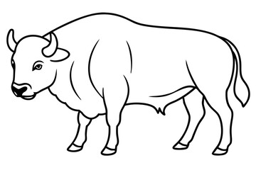 buffalo line art silhouette vector illustration