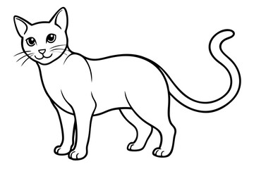 cat line art silhouette vector illustration