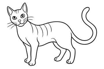 cat line art silhouette vector illustration